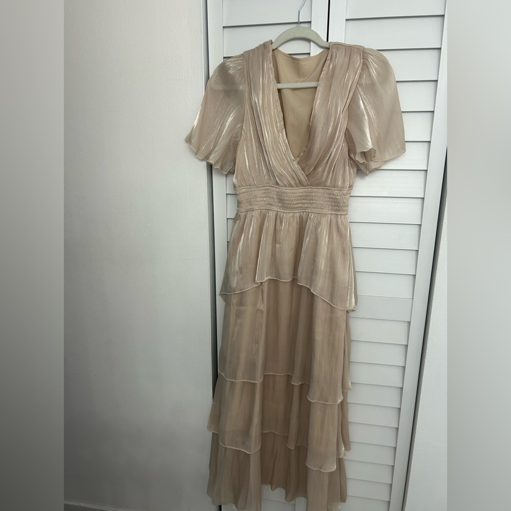 Elegant Cream Tiered Dress